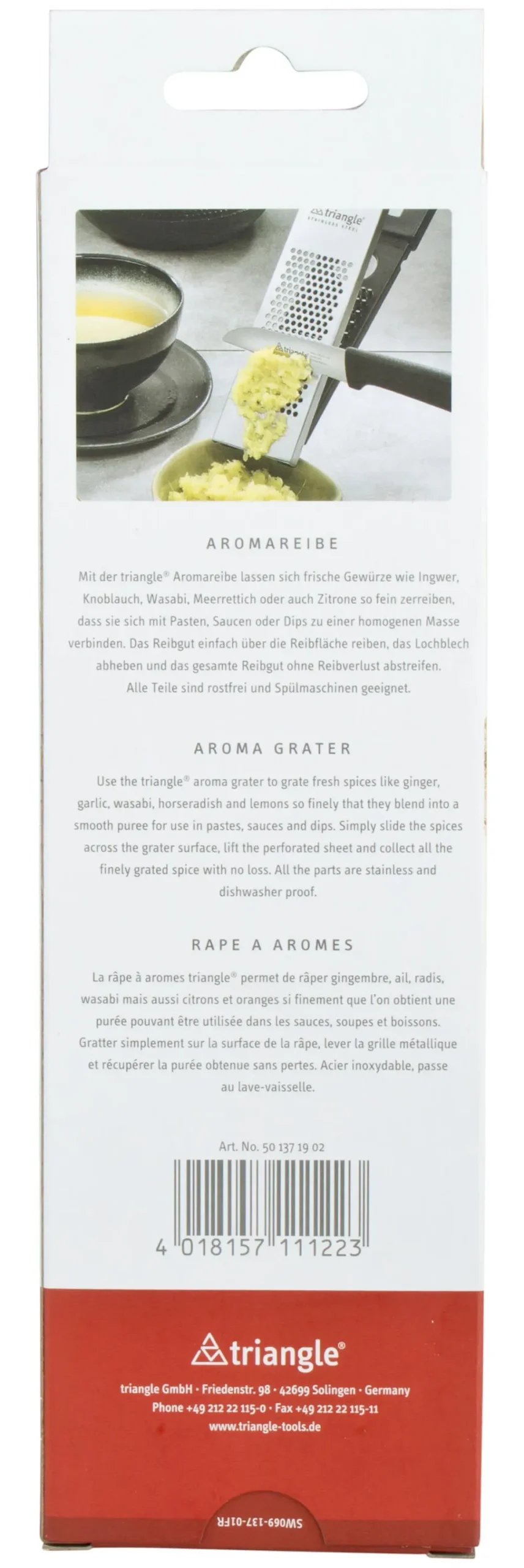 Barstuff Aroma Ingwerreibe, Triangle - Edelstahl Kunststoff