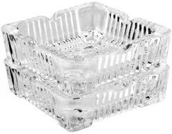 Barstuff Aschenbecher Rock, aus Glas - eckig, stapelbar