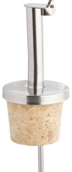 Barstuff Ausgießer - Metall, XL Naturkork (schnell)