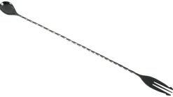 Barstuff Barlöffel mit Gabel, gunmetal black - 40cm