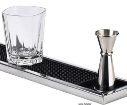 Barstuff Barmatte, mit Edelstahlrahmen, mit Shot - 60,5x10cm
