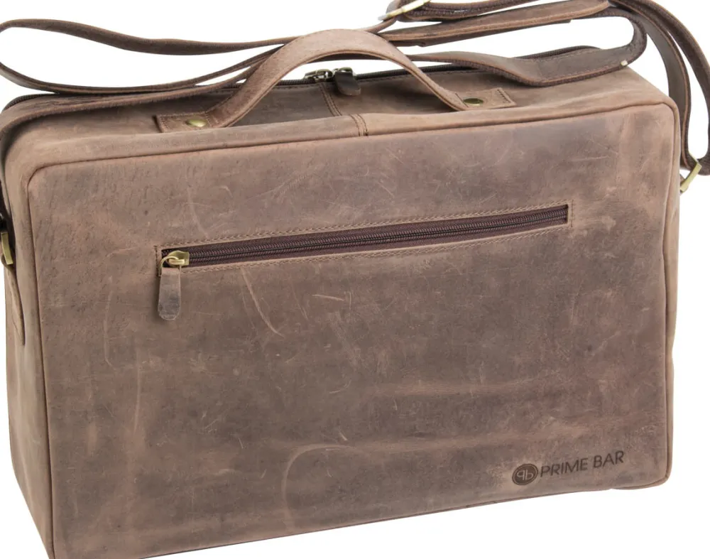 Barstuff Bartasche aus Leder, braun, Prime Bar - mit Barzubehör (Tin in Tin)