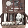 Barstuff Bartasche aus Leder, braun, Prime Bar - mit Barzubehör (Deluxe)