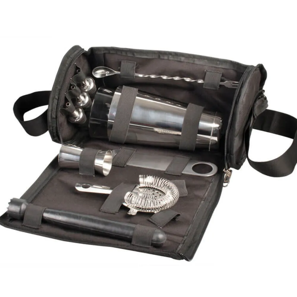 Barstuff Bartasche schwarz - mit Cocktailset