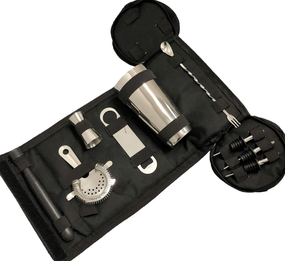 Barstuff Bartasche schwarz - mit Cocktailset