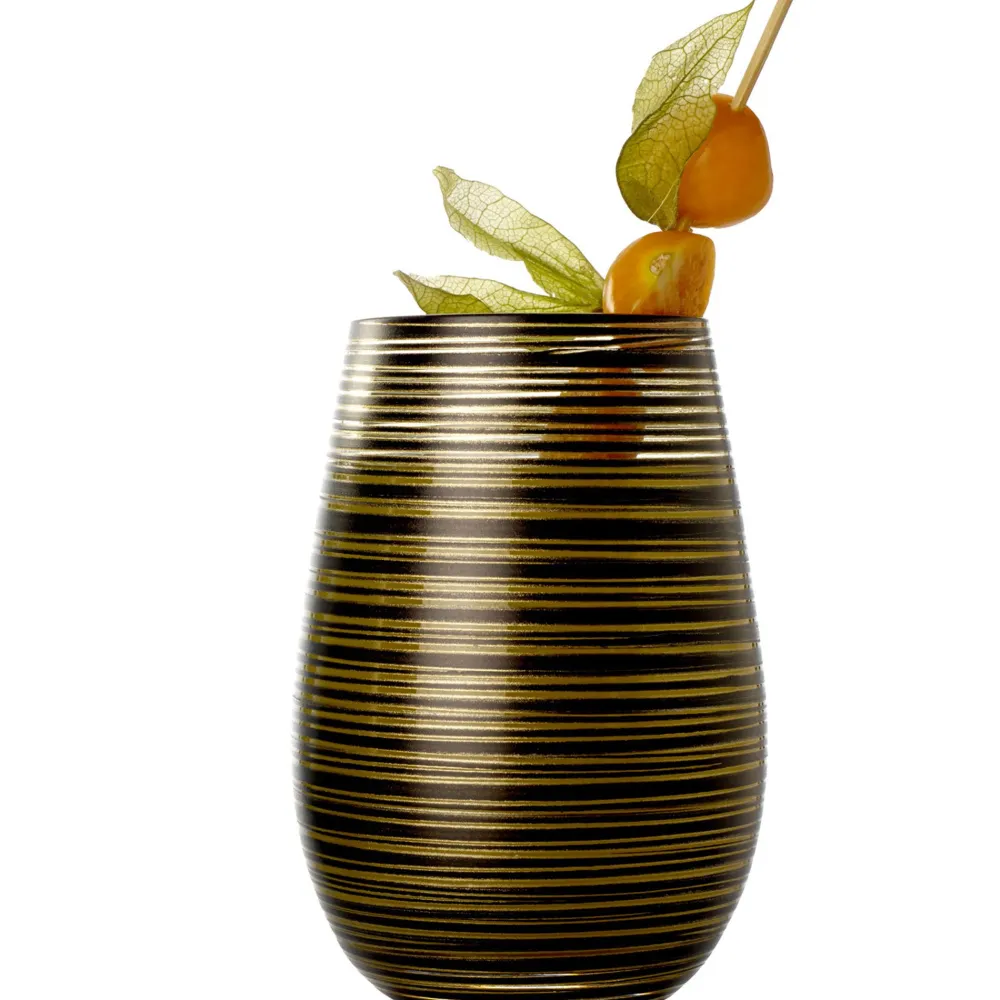 Barstuff Becher Twister schwarz-gold, Stölzle - 465ml