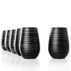 Barstuff Becher Twister schwarz-silber, Stölzle - 465ml