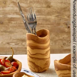 Barstuff Besteckhalter aus Olivenholz - 8x13cm