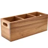 Barstuff Besteckhalter mit 3 Fächern, Akazienholz - 30x11x11,5cm