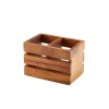 Barstuff Besteckhalter mit 2 Fächern, Akazienholz - 16x11x11cm