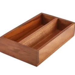 Barstuff Besteckkasten mit 2 Fächern, Akazienholz - 27,5x16,5x6cm