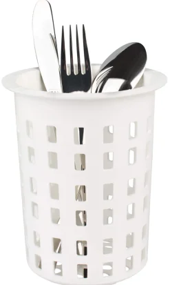 Barstuff Besteck-Spülkorb rund, Kunststoff weiß - 11x13,5cm