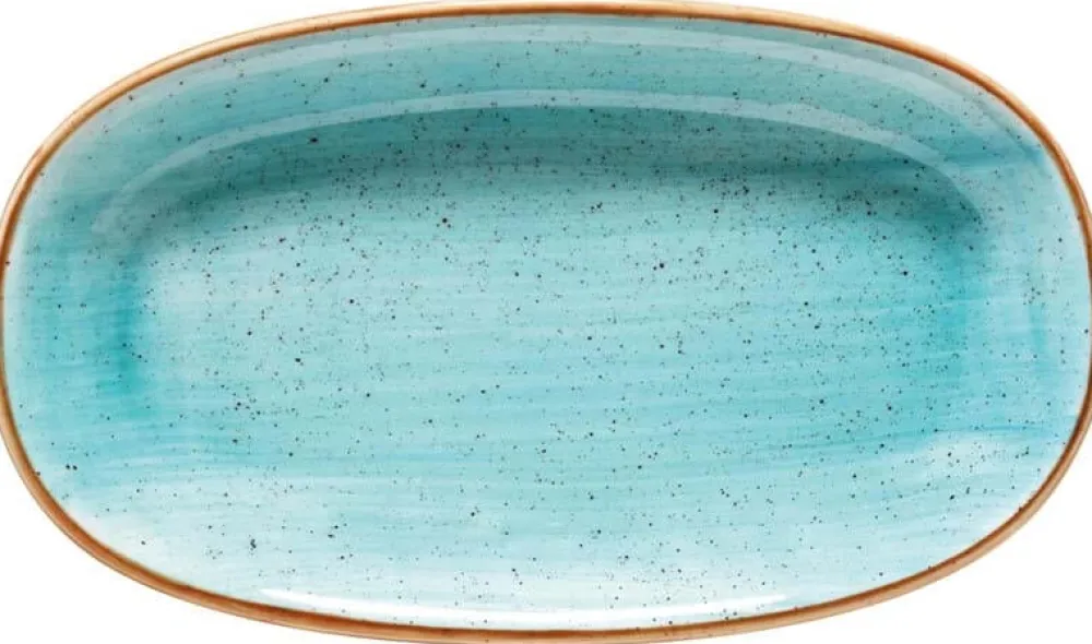 Barstuff Bonna Aura Aqua Gourmet Platte oval 34x19cm türkis - 6 Stück