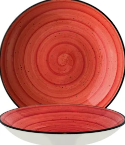 Barstuff Bonna Aura Passion Bloom Teller tief 25cm rot - 6 Stück