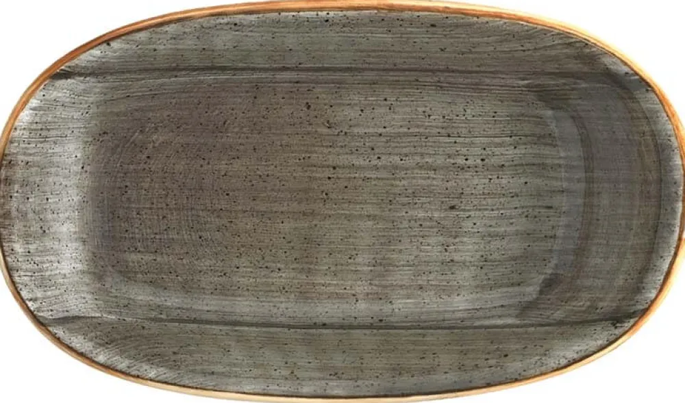 Barstuff Bonna Aura Space Gourmet Platte oval 34x19cm grau - 6 Stück