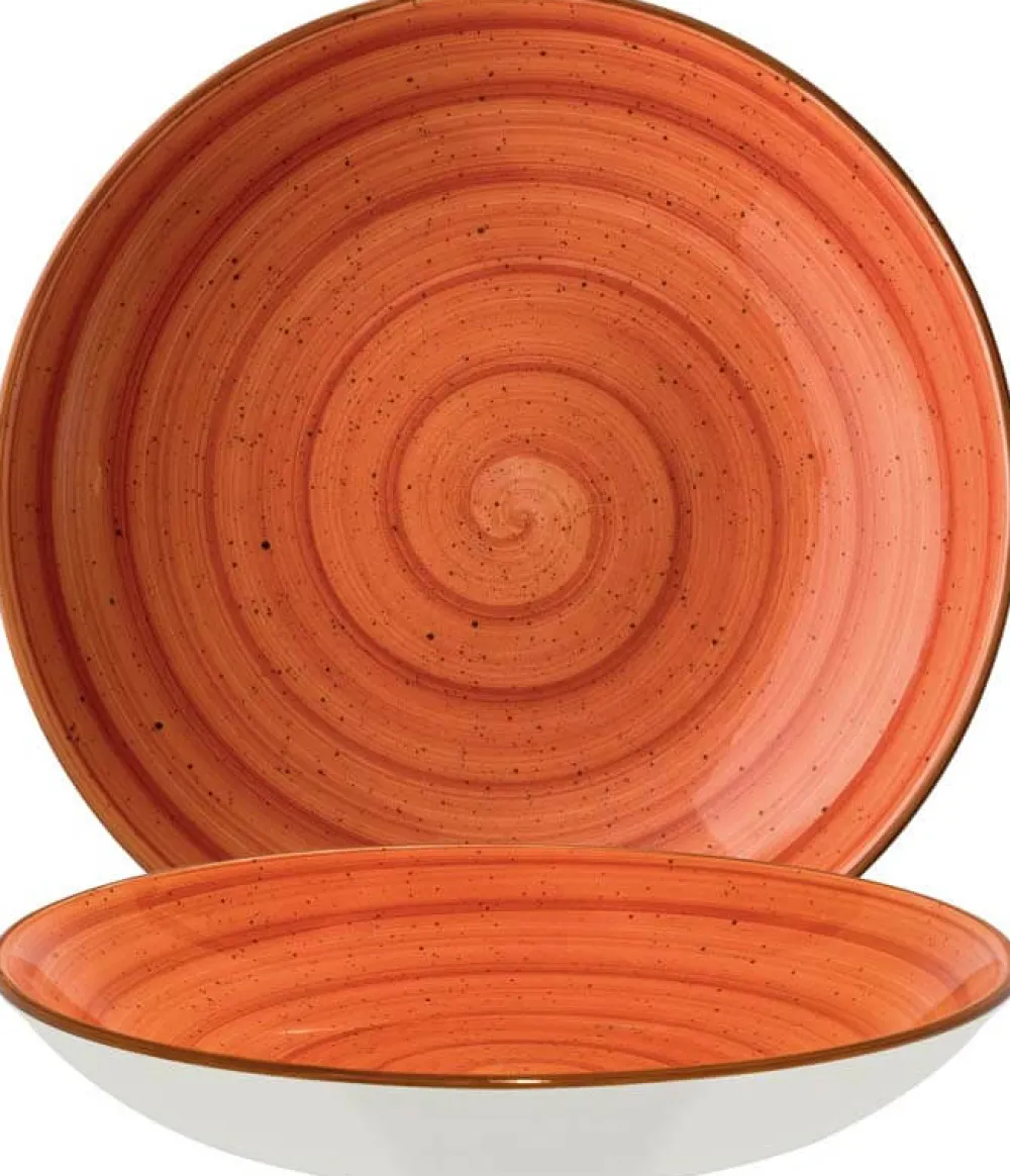 Barstuff Bonna Aura Terracotta Bloom Teller tief 28cm orange - 6 Stück