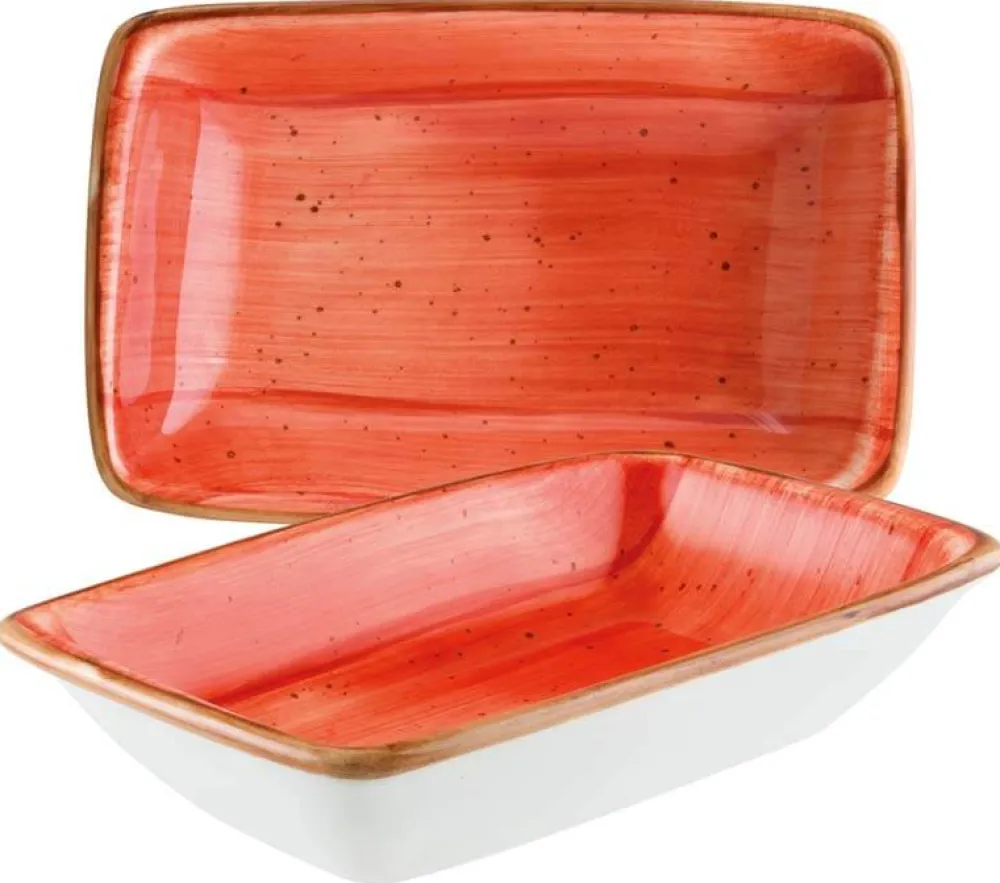 Barstuff Bonna Aura Terracotta Moove Rechteckschale 16x9cm orange - 12 Stück