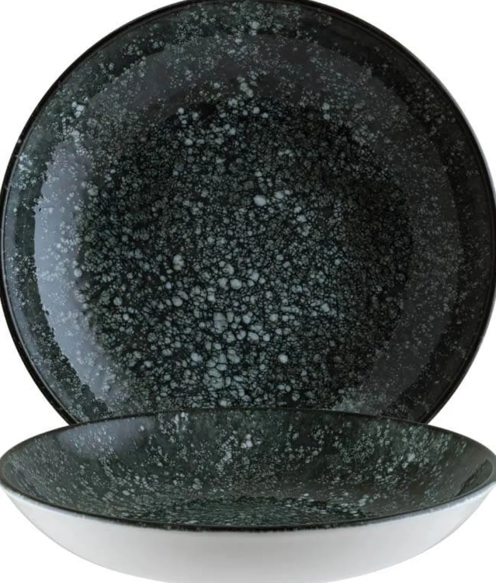 Barstuff Bonna Cosmos Black Bloom Teller tief 25cm schwarz - 6 Stück