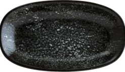Barstuff Bonna Cosmos Black Gourmet Platte oval 24x14cm schwarz - 12 Stück