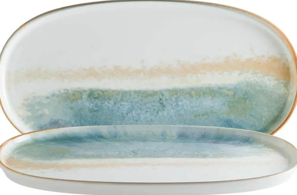 Barstuff Bonna Fium Hygge Platte oval 30x16cm blau - 6 Stück