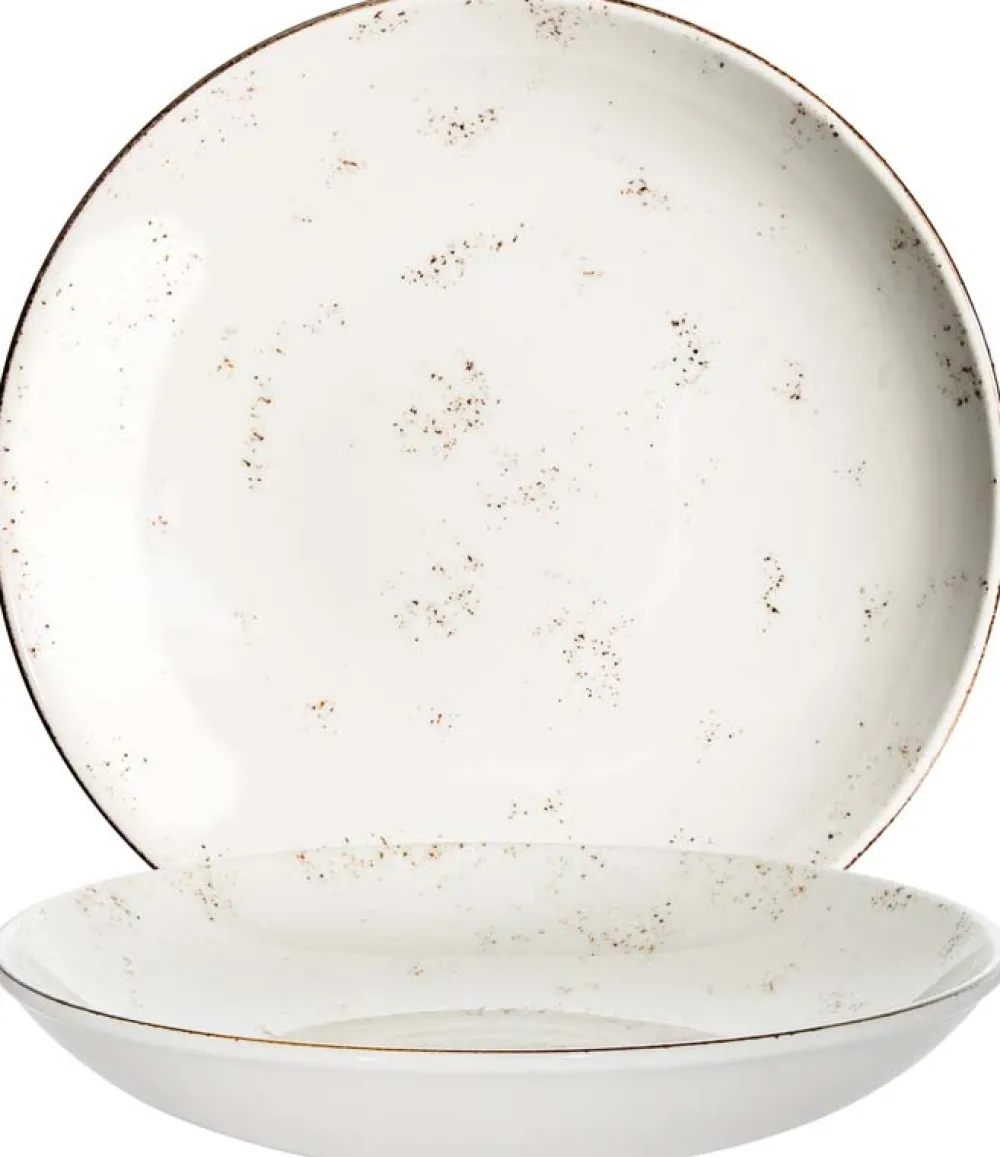 Barstuff Bonna Grain Bloom Teller tief 28cm creme - 6 Stück