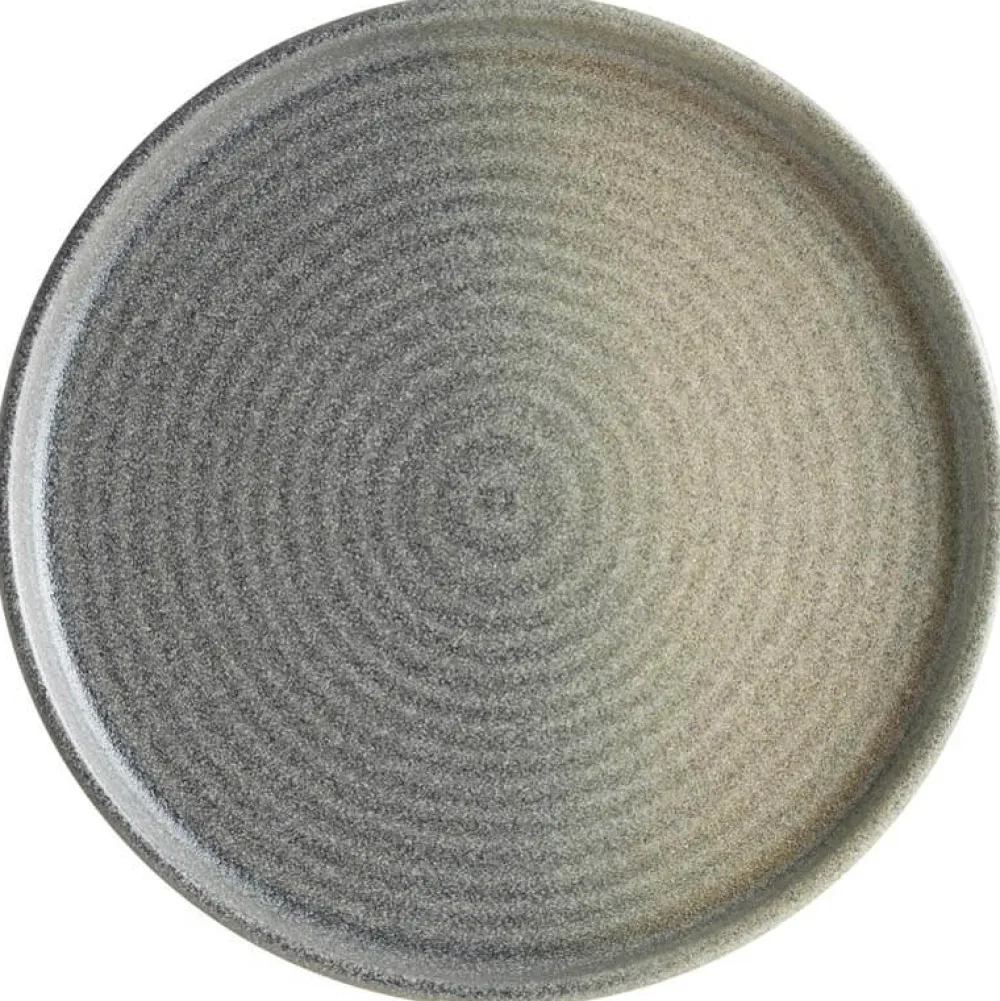 Barstuff Bonna Hornfels Ripple Teller flach 21cm grau - 6 Stück