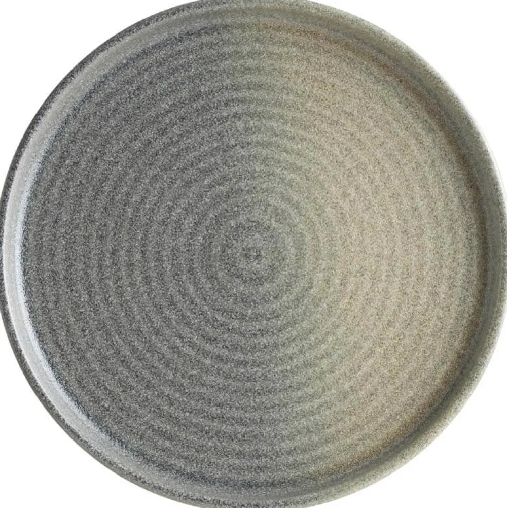 Barstuff Bonna Hornfels Ripple Teller flach 26cm grau - 6 Stück