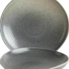 Barstuff Bonna Hornfels Ripple Teller tief 19cm grau - 6 Stück