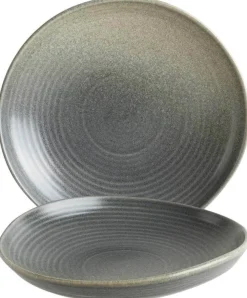 Barstuff Bonna Hornfels Ripple Teller tief 26cm grau - 6 Stück