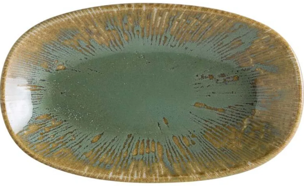 Barstuff Bonna Snell Sage Gourmet Platte oval 15x8,5cm grün - 12 Stück