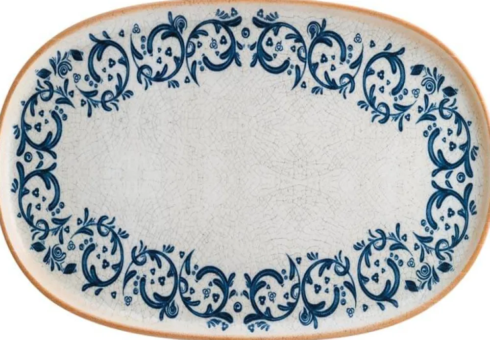Barstuff Bonna Viento Hygge Platte oval 34x23cm blau - 6 Stück