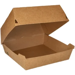 Barstuff Burgerbox XXL, Pappe braun - 9x18,5x18,5cm (25 Stk.)