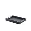 Barstuff Butler-Tablett mit Metallgriffen, Akazienholz schwarz - 45x33x6cm