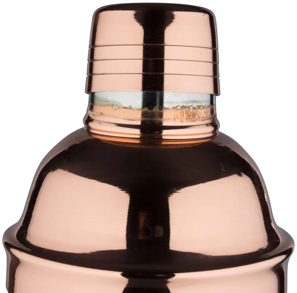 Barstuff Cocktail Shaker, Edelstahl kupferfarben, dreiteilig, 700ml - B-Ware