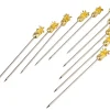 Barstuff Cocktailspieße Ananas, Metall goldfarben - 11,6cm (10 Stk.)
