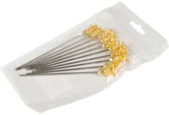 Barstuff Cocktailspieße Ananas, Metall goldfarben - 11,6cm (10 Stk.)
