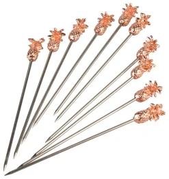 Barstuff Cocktailspieße Ananas, Metall kupferfarben - 11,6cm (10 Stk.)