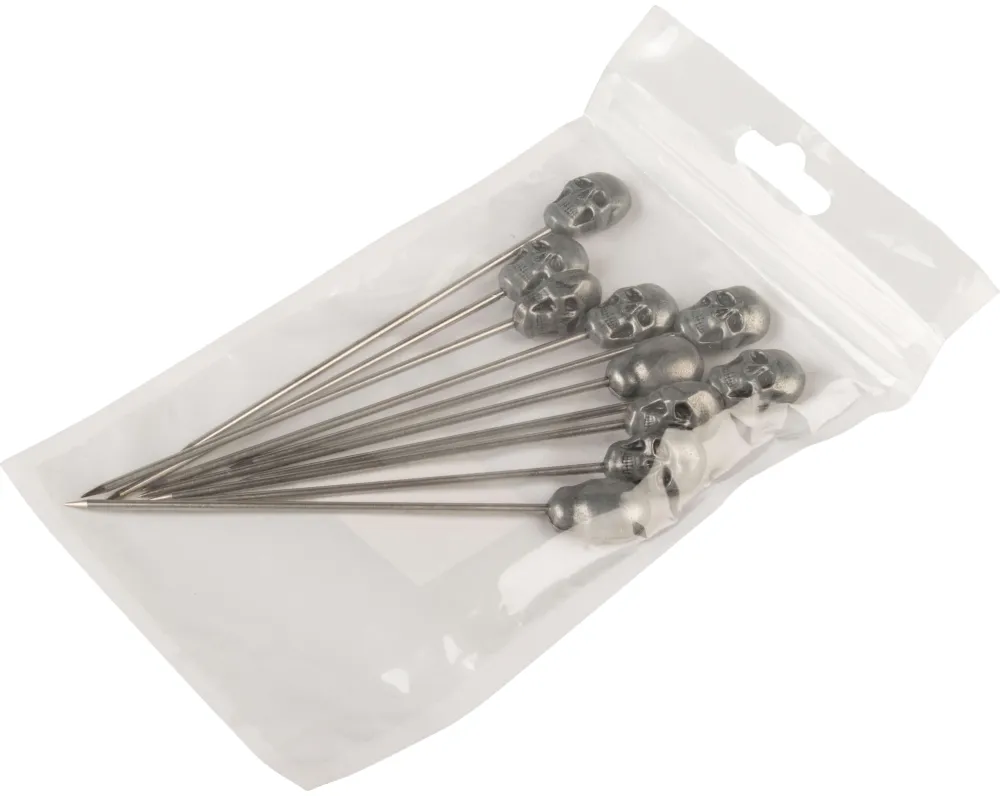 Barstuff Cocktailspieße Skull, Metall - 11,3cm (10 Stk.)