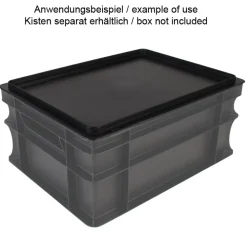 Barstuff Deckel Transportkiste Euronorm schwarz - 40x30x1,9cm