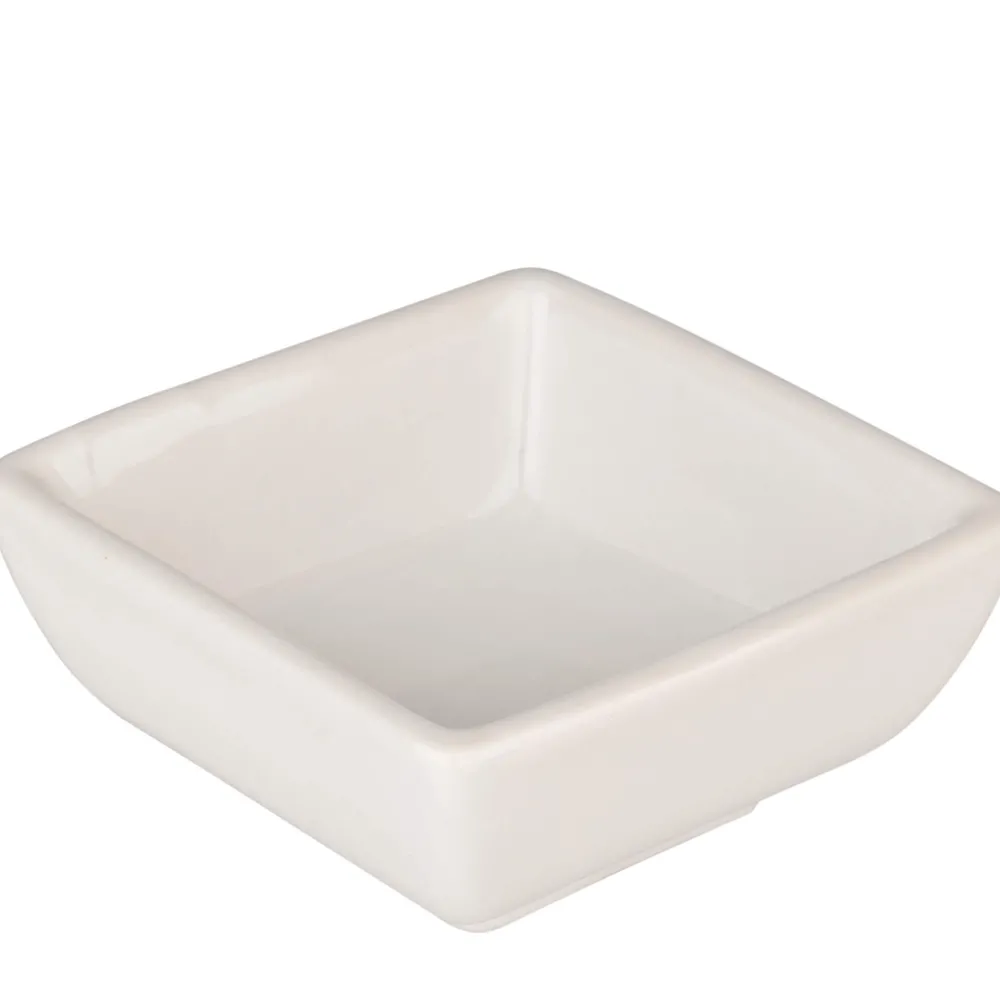 Barstuff Dipschale eckig, Porzellan, weiß - 7x7x4cm