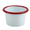 Barstuff Dipschale Emaille 90ml - weiß mit rotem Rand (12 Stk.)