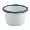 Barstuff Dipschale Emaille 90ml - weiß mit grauem Rand (12 Stk.)