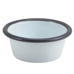 Barstuff Dipschale Emaille 90ml flach - weiß mit grauem Rand (12 Stk.)