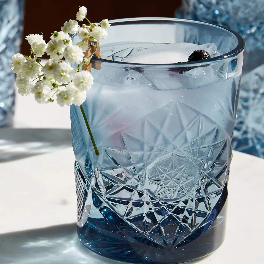 Barstuff D.O.F. Glas Hobstar blau, Libbey - 355ml