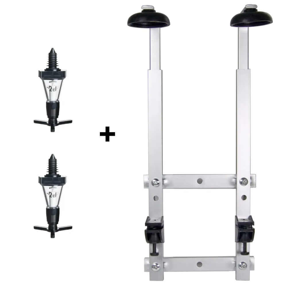 Barstuff Doppel Wandflaschenhalter mit 2x 2cl Dosierern