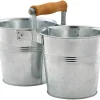 Barstuff Doppeleimer mit Henkel - galvanisierter Stahl
