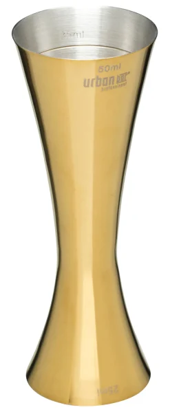 Barstuff Doppelmessbecher Aero, poliert, Urban Bar - goldfarben (25/50ml)