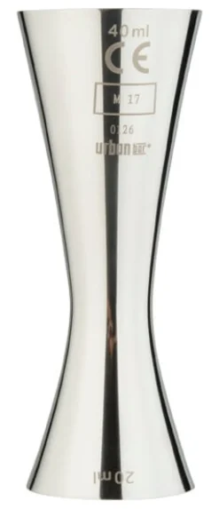 Barstuff Doppelmessbecher Aero, poliert, Urban Bar - Edelstahl (20/40ml)