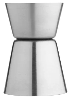 Barstuff Doppelmessbecher, gebürstet - Edelstahl (15ml/30ml)