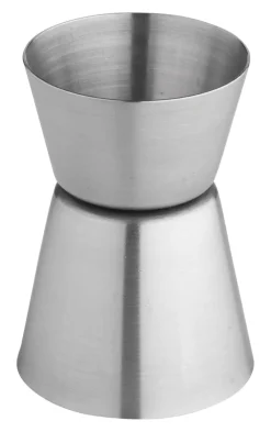 Barstuff Doppelmessbecher, gebürstet - Edelstahl (15ml/30ml)